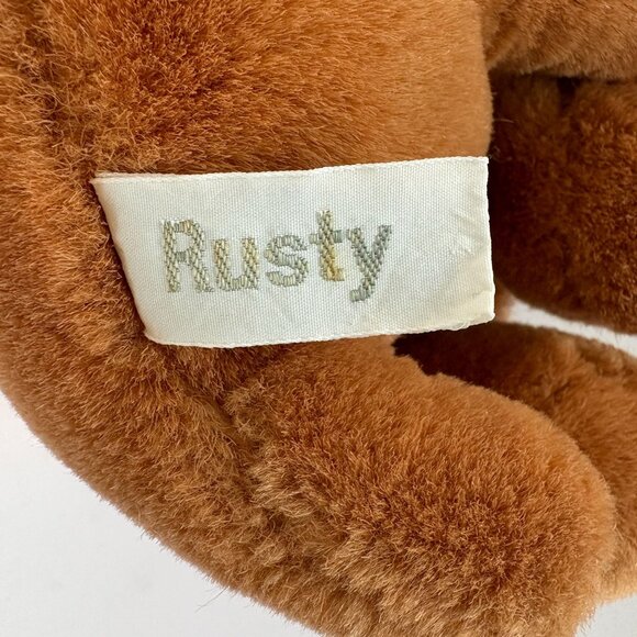 Russ Berrie & Co Rusty Dog Brown Puppy Plush Stuffed Animal Vintage 9 In - Picture 5 of 7